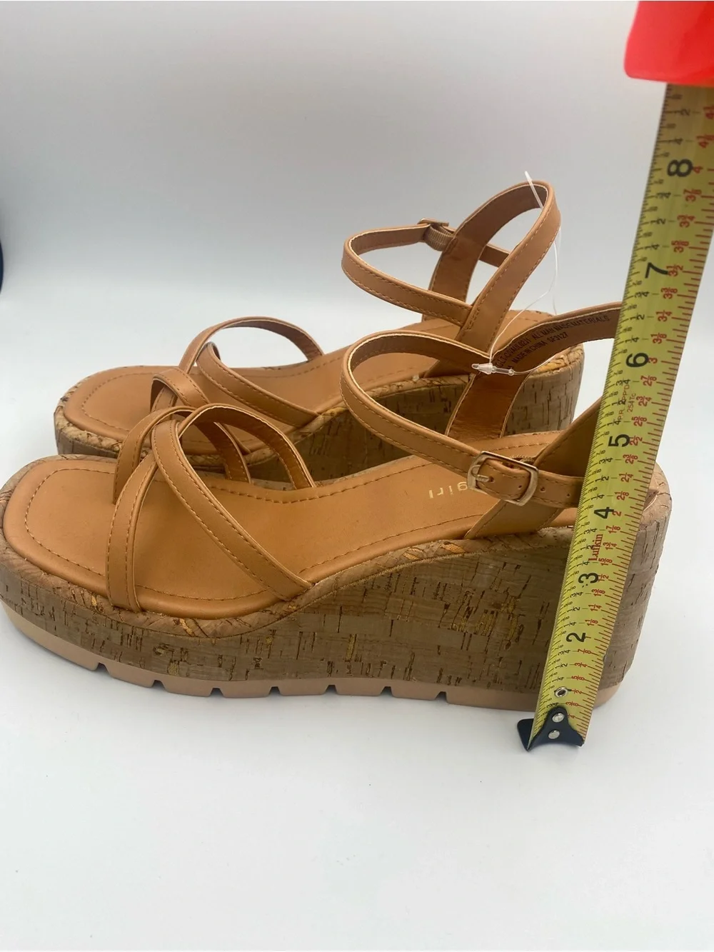 Madden Girl Tan Cork Platform Strappy Sandals